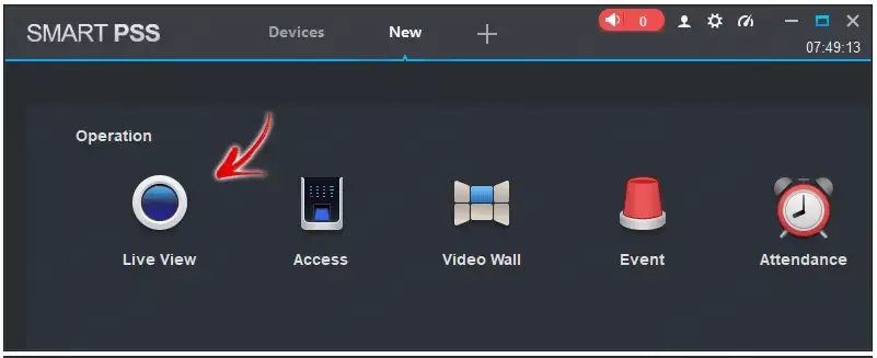 مشاهده زنده تصاویر دوربین با Smart PSS